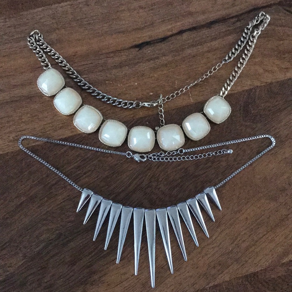 2 simple statement necklaces